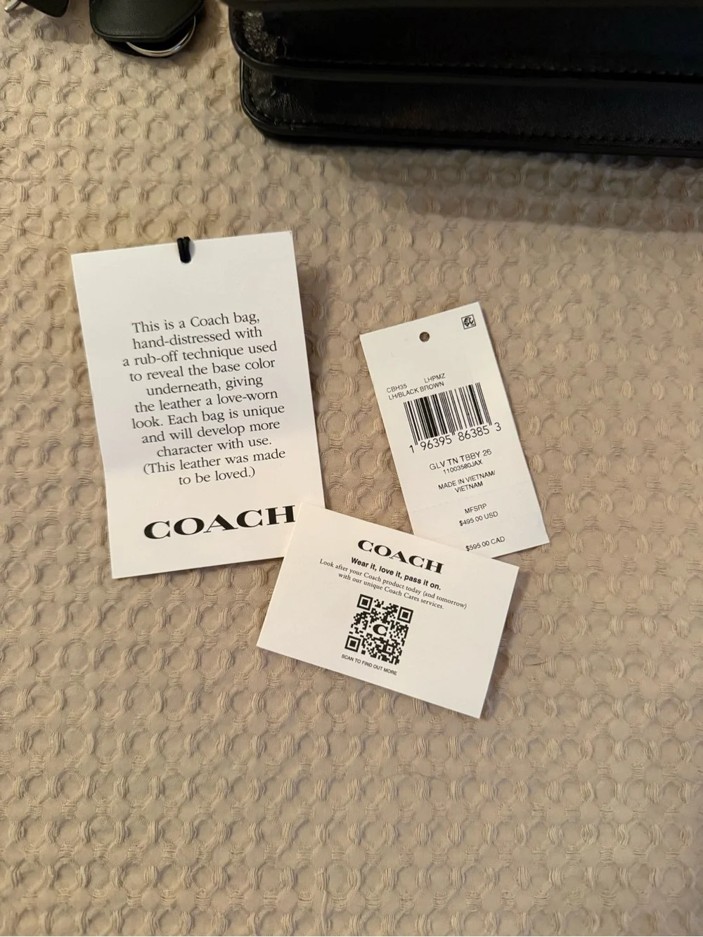 Coach Tabby 26 Rexy bag in Loved Leather Shoulder Bag with Silver Hardware